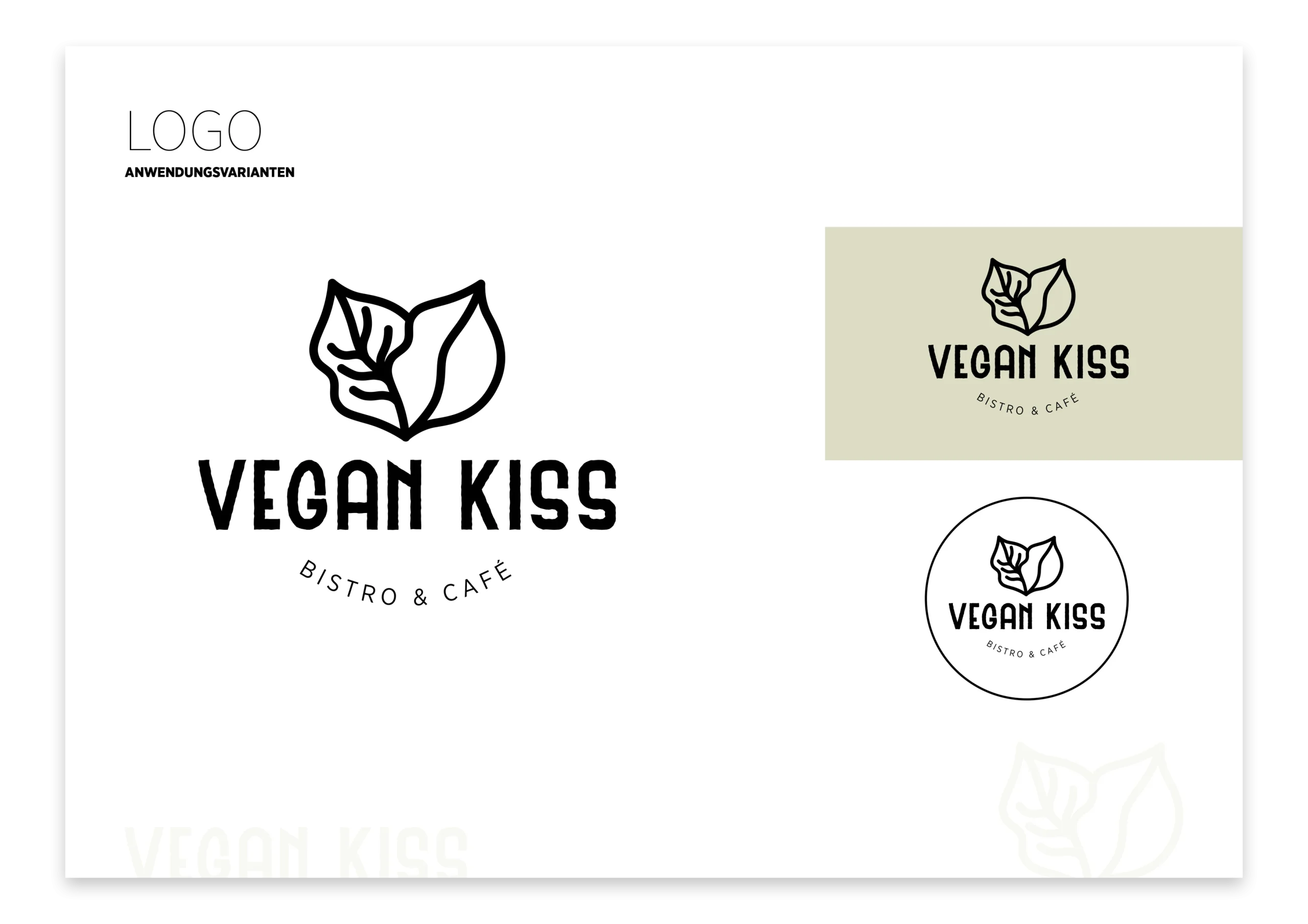 Portfolio: Vegan Kiss Logo Anwendungsarten Portfolio: Vegan Kiss Logo Anwendungsarten