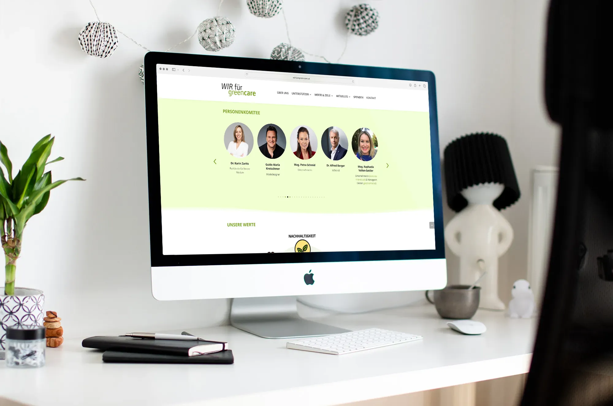 Portfolio: Wir für Greencare, Website Portfolio: Wir für Greencare, Website